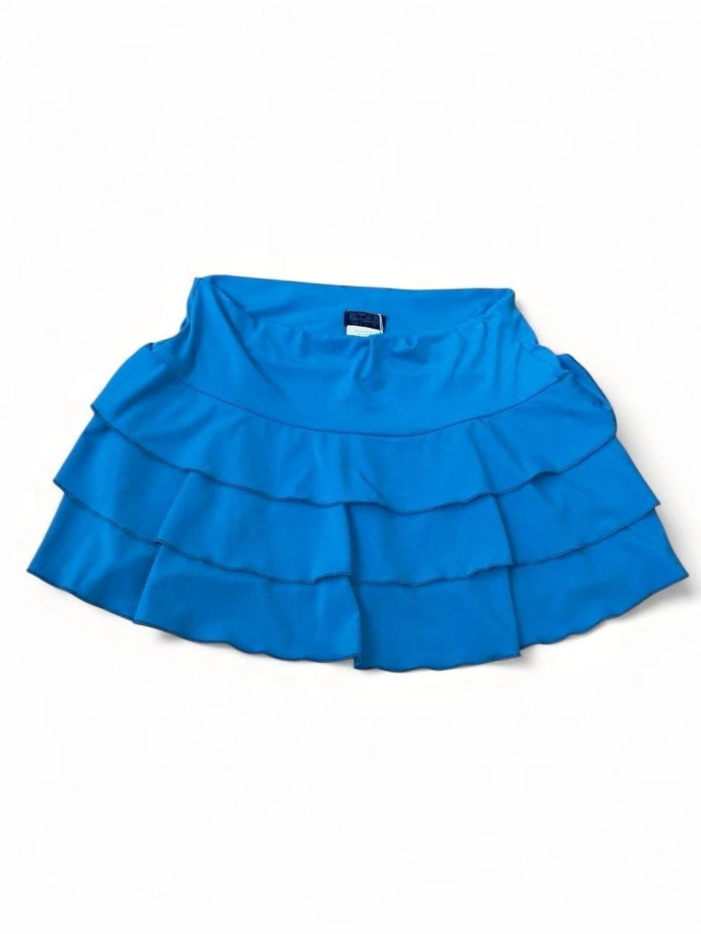 Star City Y2K RMS 6505 Ruffled Mini Skirt in Blue Size Large